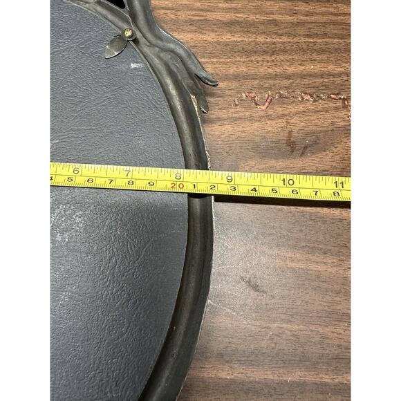 Vintage Andrea By Sadek Oval Wall Mirror Metal Frame With Bow At Top 13” 1940s - Picture 7 of 8